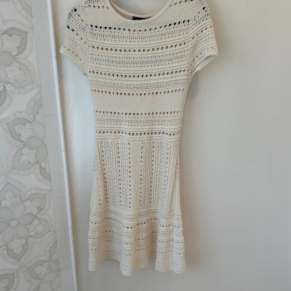 Elegant Cream Zara Knit Collection  Dress